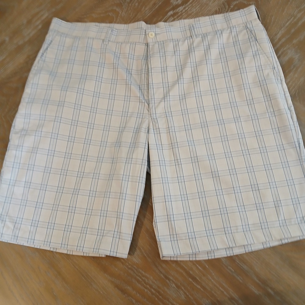Ben Hogan Shorts Performance Men's Gray And Blue Plaid‎ Flat Front Golf  Sz 42
